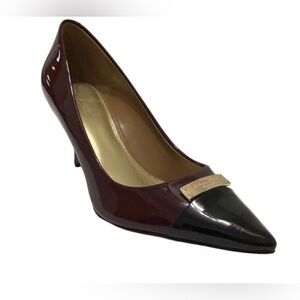 Coach Glossy Maroon and Black Heels